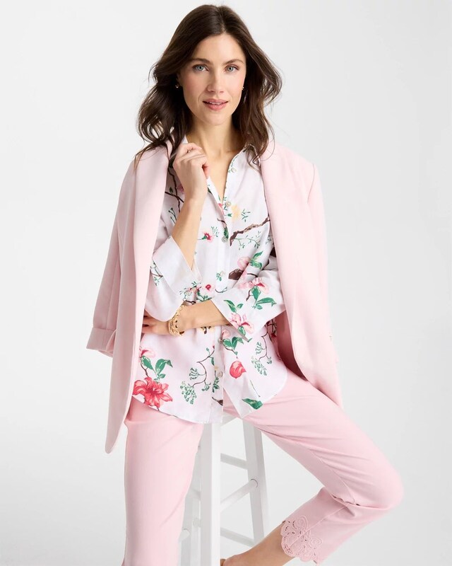 No Iron Kyoto Bloom Linen Shirt - image 2